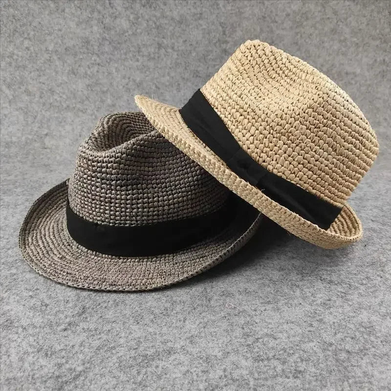 XL Large Size 61cm Panama Straw Hat for Woman and Man Foldable Straw Woven Sun Hat UPF 50+ Uv Sun Protection Shading Summer  Hat