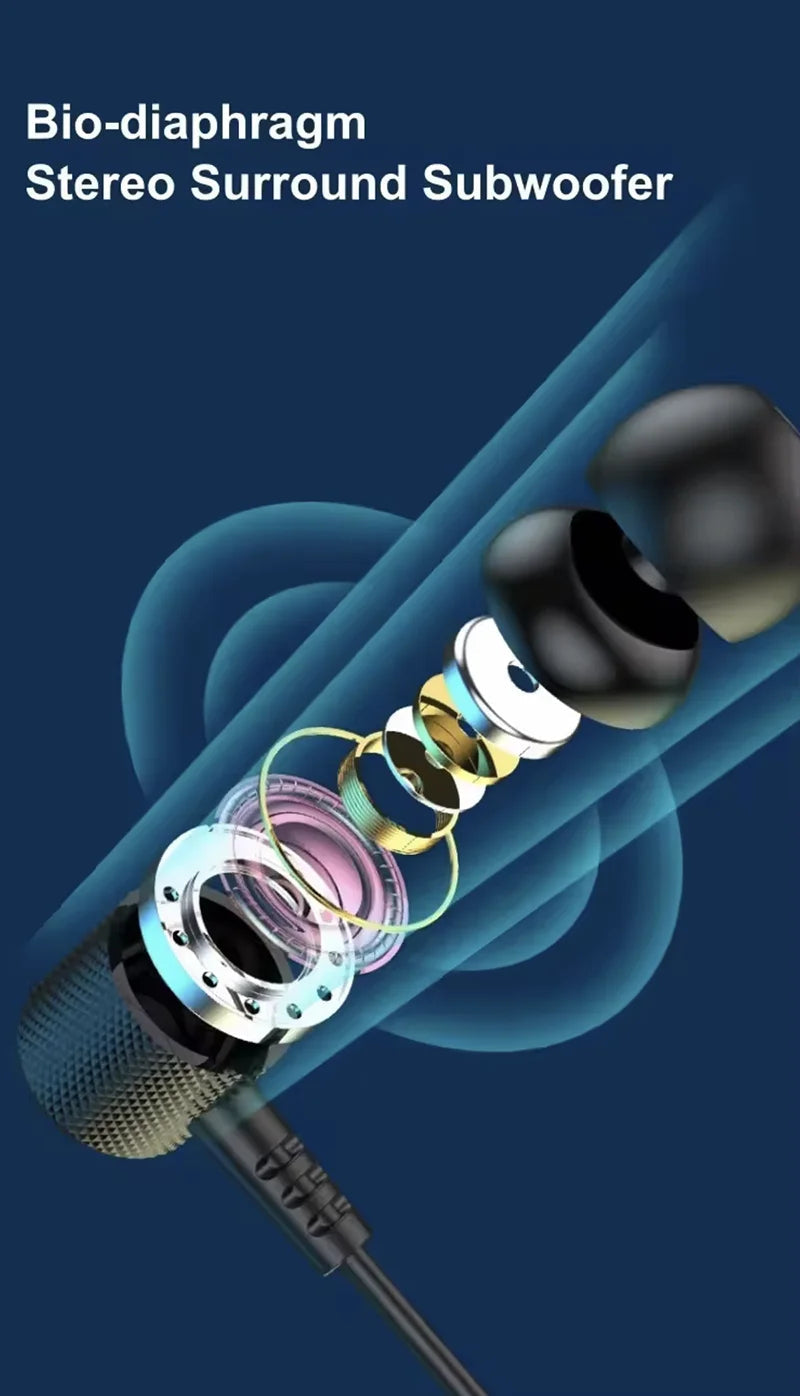 Wireless Bluetooth Earphones Neckband Headphones Gaming Stereo Sports Headset Halter Waterproof Magnetic Earbud with LED Display Viralgem Store