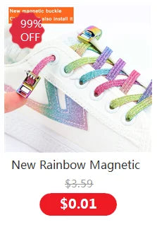 1Pair No Tie Shoelace Elastic Shoelaces Leisure Sneakers Quick Flat Shoelaces Lazy Shoe Laces Nice Buckle Kids and Adult Unisex