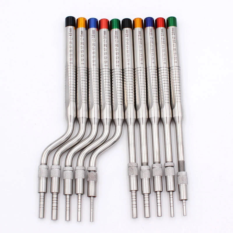 5 Piece Dental Implant Osteotome Instruments Dental tooth extraction tool maxillary Sinus Lift Bended straight ( Concave Tips) Viralgem Store