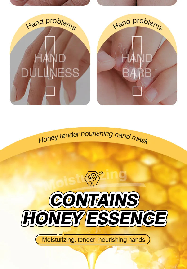 10 Pairs Honey Hand Mask Hands skincare Masks Moisturizing Nourishing Hydrating Tendering Smoothing Hands Skin Care Products Viralgem Store