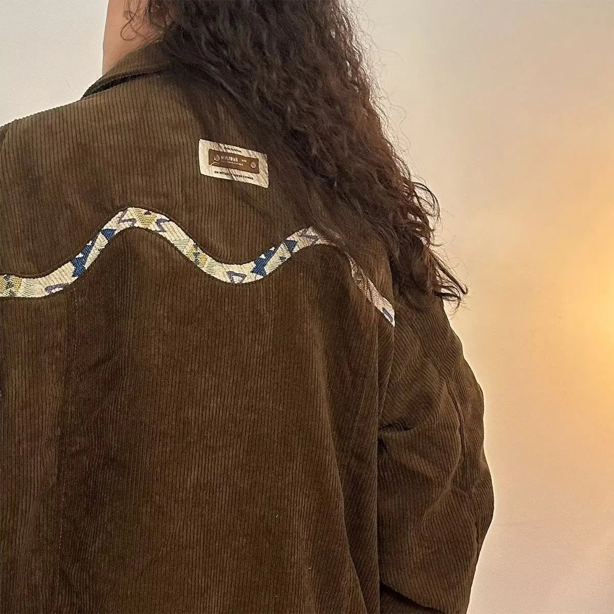 Women Jackets Geometric Contrast Color Leisure Fashion Versatile Retro Japanese Style Chic Streetwear Blocking Coats Warm Daily