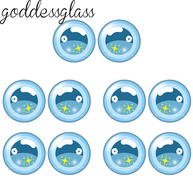 5pairs Cartoon Glass Doll eye Cute Pupils Stars 12mm/18mm/20mm/25mm Round cabochon flat back Making findings Jewelry