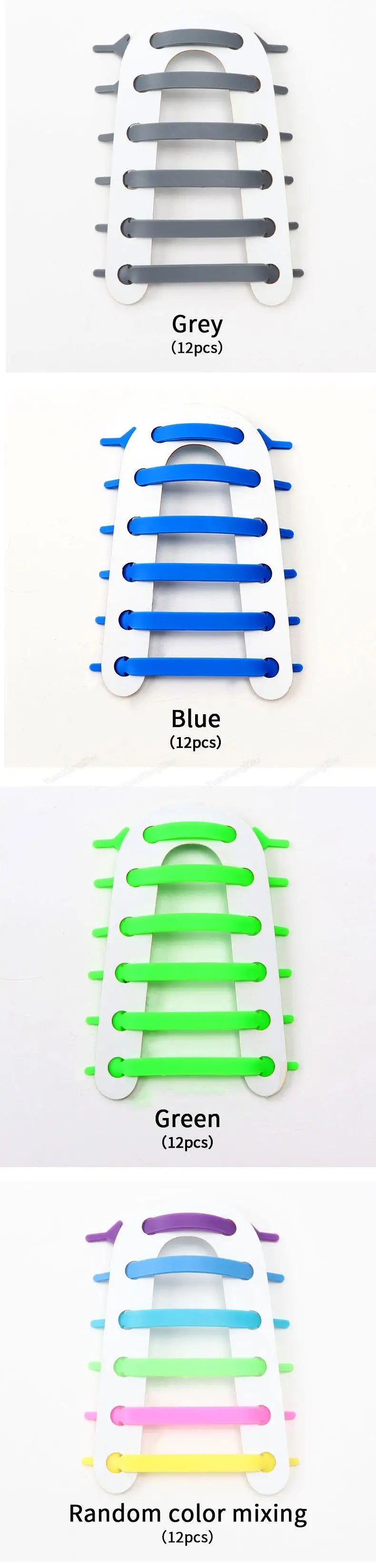 12Pcs Silicone Shoelaces for Shoes Elastic Laces Sneakers No Tie Shoe laces Kids Adult Rubber Shoelace One Size Fits All Shoes
