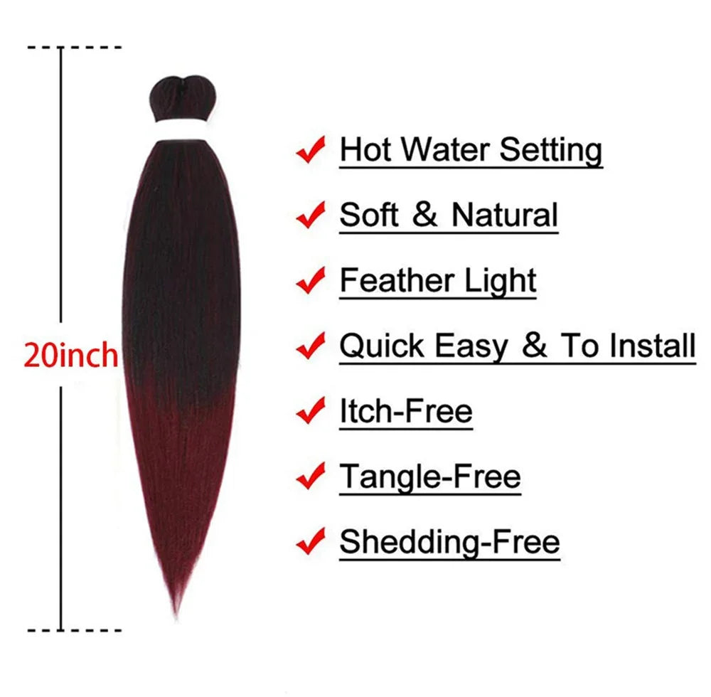 Synthetic Fiber Braiding Hair Ombre Braiding Hair For Women Easy Braid Wholesale 1B# 99j 27# 30# 1B/27 Pre-stretched Braids Viralgem Store