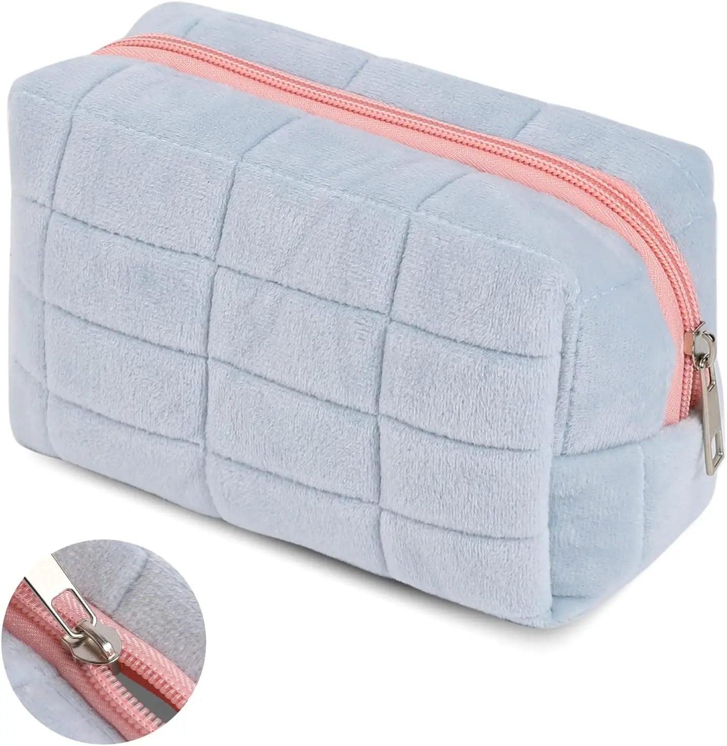Women Zipper Fur Cosmetic Storage Bag Large Solid Makeup Organizer Handbag Stationery Pencil Case Travel Make Up Toiletry Punch Viralgem Store