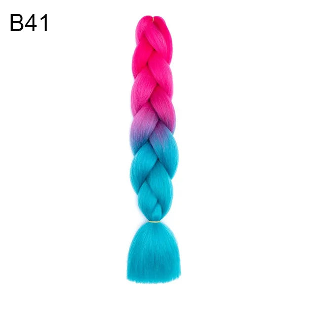 Synthetic Ombre Braiding Hair 24Inch 1Pack Pre Stretched Box Jumbo Colorful Crochet  Extensions for Women Viralgem Store