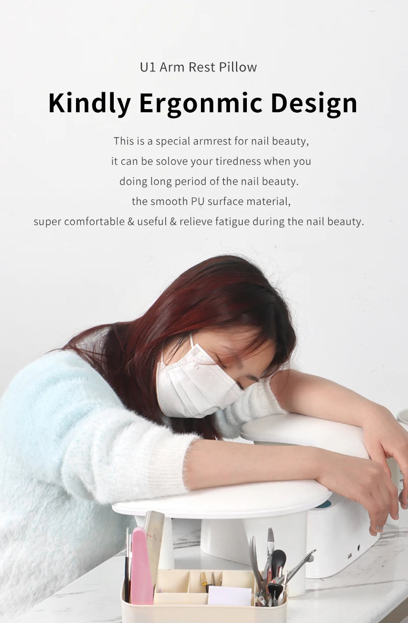 Two Hands Nail Art Hand Pillow Portable Removable Stand Tilt Design Manicure Stand Hand Pillow PU Material Hand Pillow Cushion