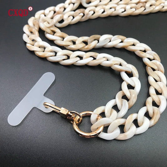 120cm Bevel Design Anti-lost Phone Lanyard Rope Neck Strap Colorful Portable Acrylic Cell Phone Chain Accessories Gifts Outdoor Viralgem Store