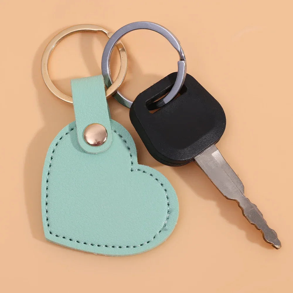 2024 Charm Leather Heart Key Chain Fashion Leather Heart Shape Keychain Women Car Key Holder Home Key Ring Bag Car Pendant Gift Viralgem Store