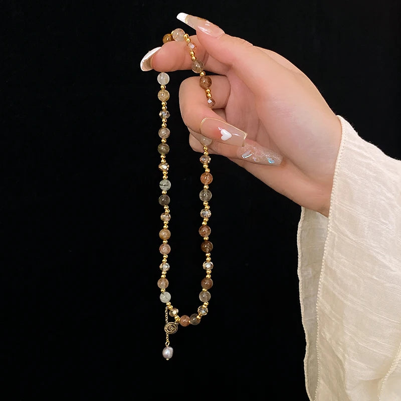 Vintage Natural Stone Strand Bracelets For Women Men Ethnic Crystal Beads Wrap Bracelet Bangle Healing Yoga Jewelry Wristband