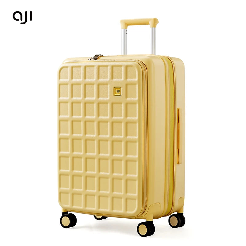 AJI Luggage Travel Suitcase Women Men Suitcase Trip Cabin Expandable Suitcases On Wheelstsa Lock Trolley Case Plaid Pattern Viralgem Store