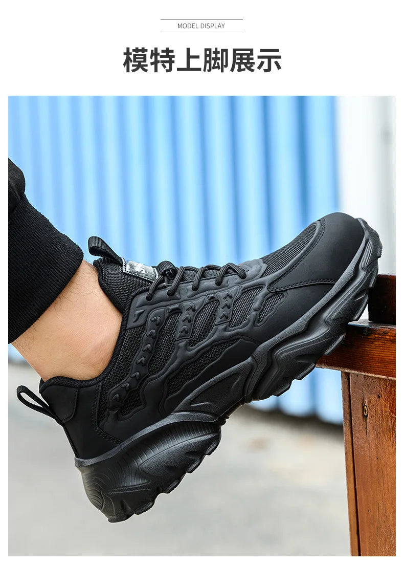 White Safety Shoes Men Steel Toe Boots Work Sneakers Anti-smash Anti-puncture Indestructible Shoes Sport Men Protective Shoes