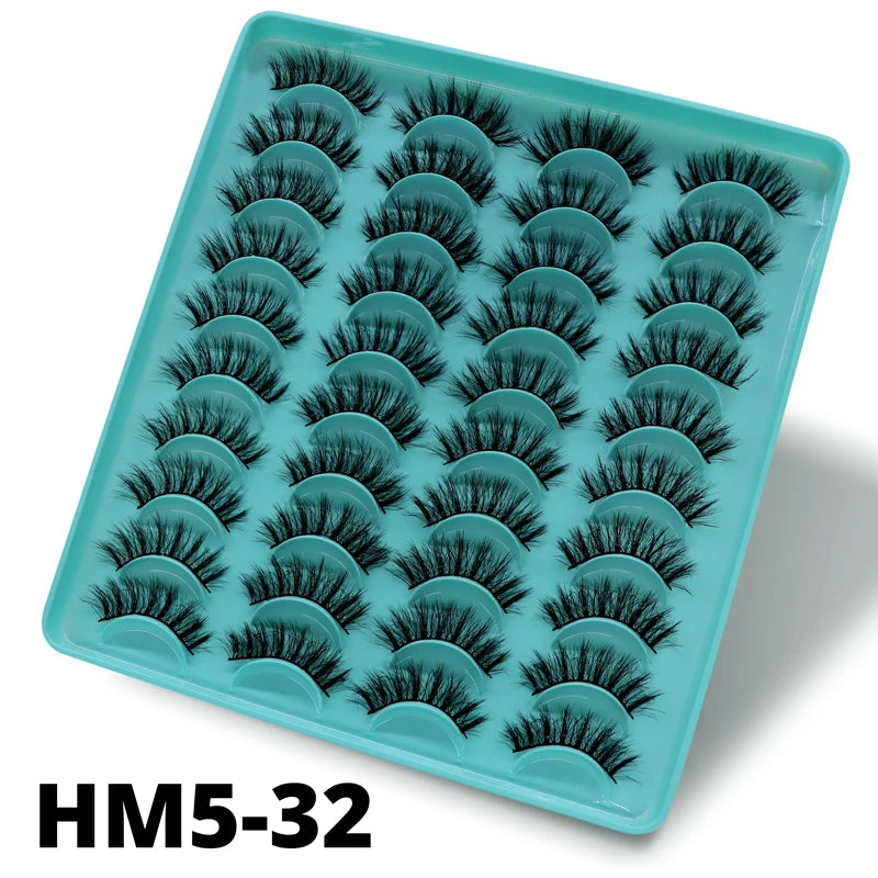 2 Style 20 Pairs Eyelash 3D Natural Mink False Eyelashes Makeup Fake Eye Lashes Faux Cilios Make Up Beauty Tools Wholesale