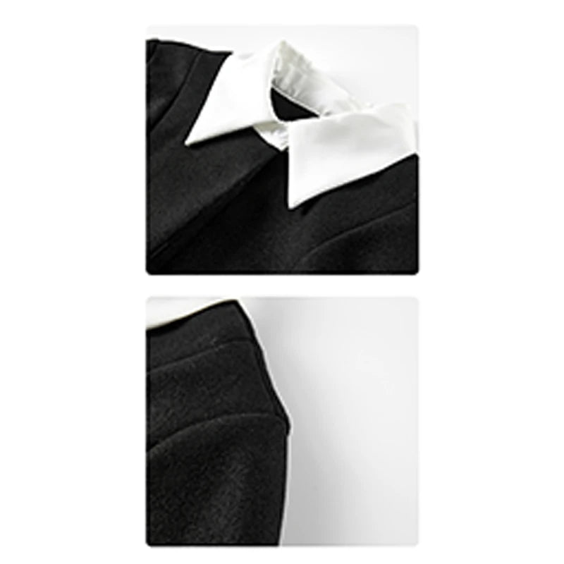 Women Black Gothic Blazer Elegant Vintage 90s Fashion Coat with Belt Y2k Suit Jacket Harajuku Long Sleeve Outwear 2000s Clothes Viralgem Store