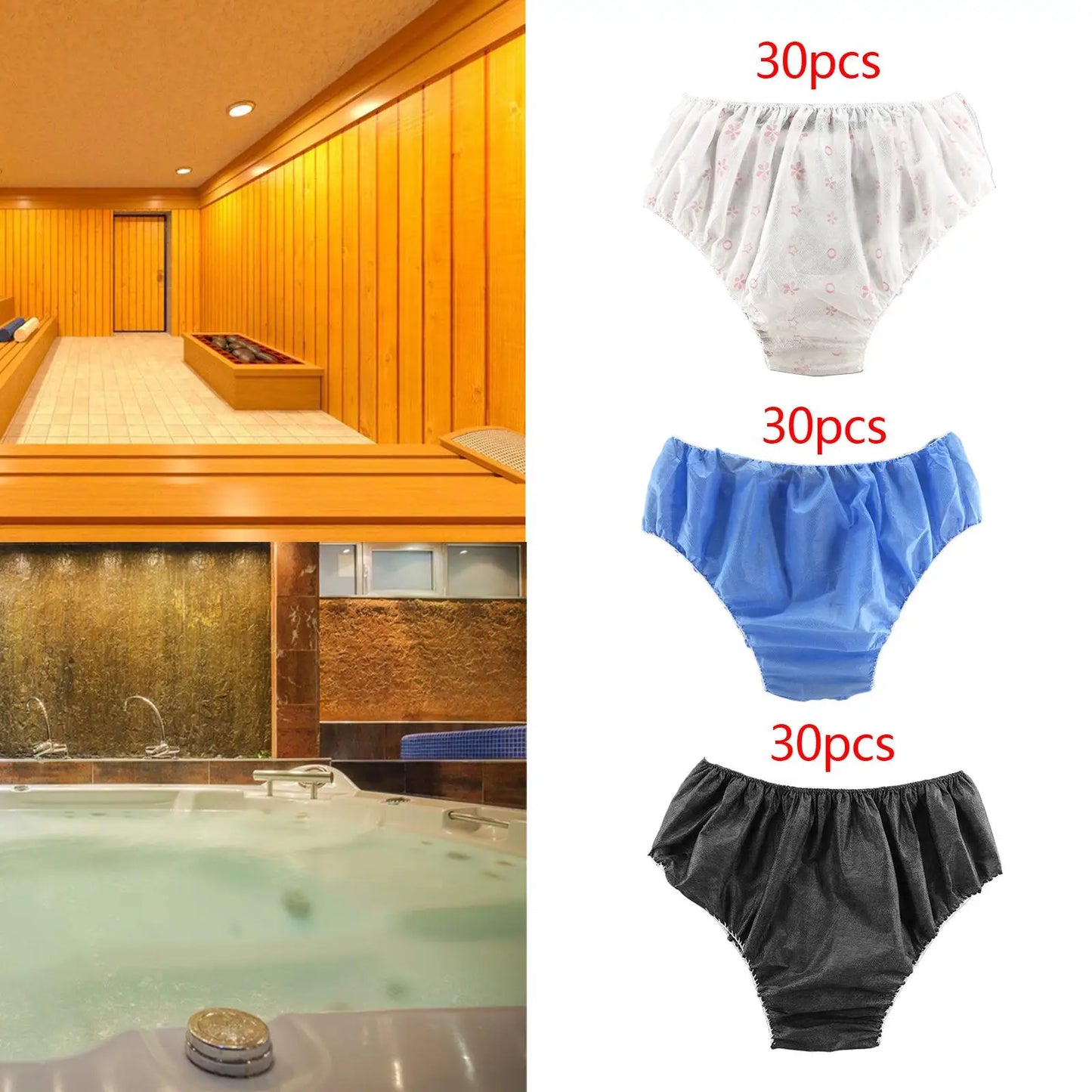 30 Pieces Disposable Panties Portable Breathable Individually Wrapped One Time Use Handy Briefs for SPA Hotel Waxing Women Men