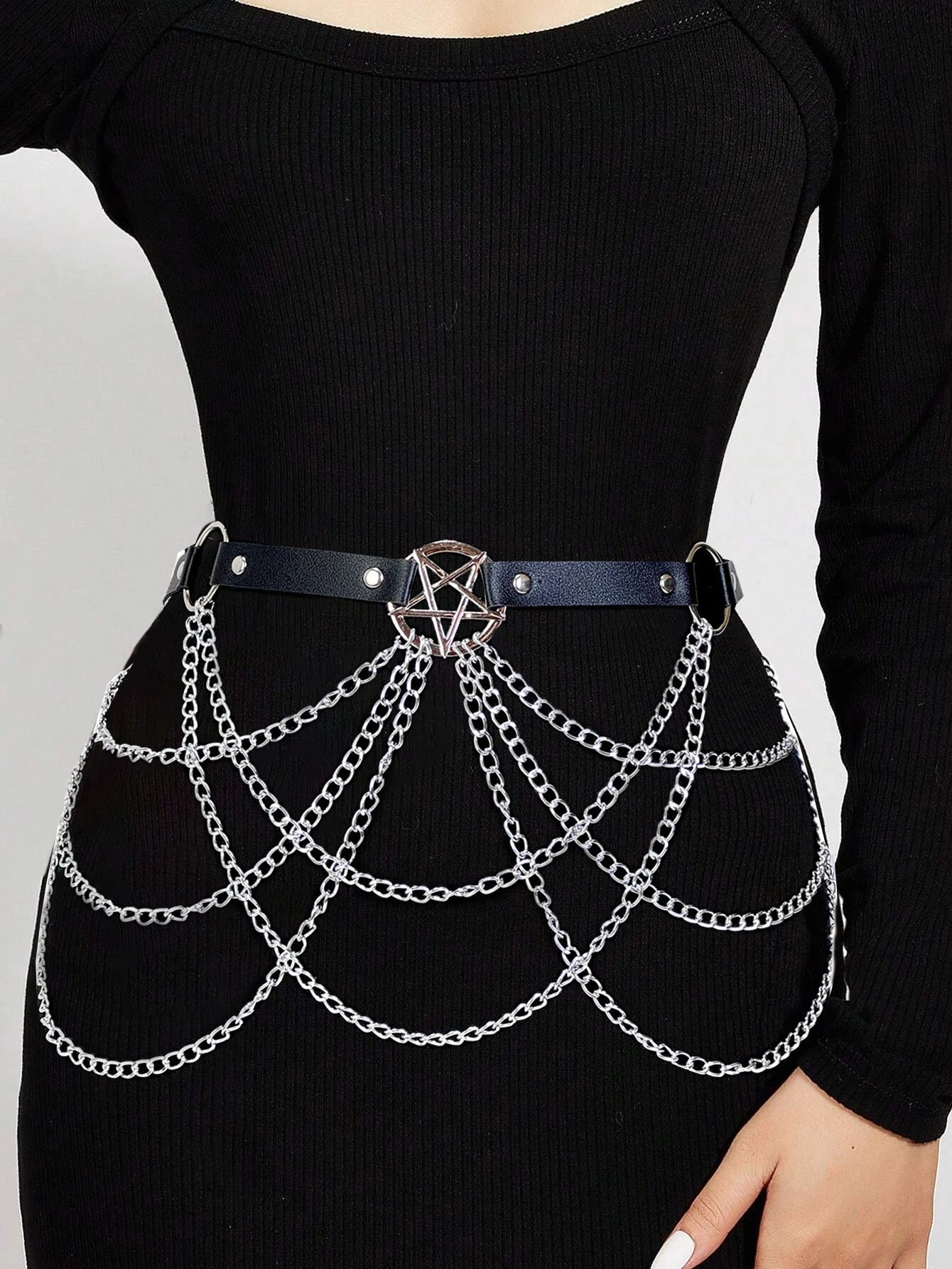 ﻿ Women Sexy Leather Harness Belt Waist Chain Harness Fashion Waistband Accessory Leisure Punk Gothic Clothing Jewelry Belt Viralgem Store