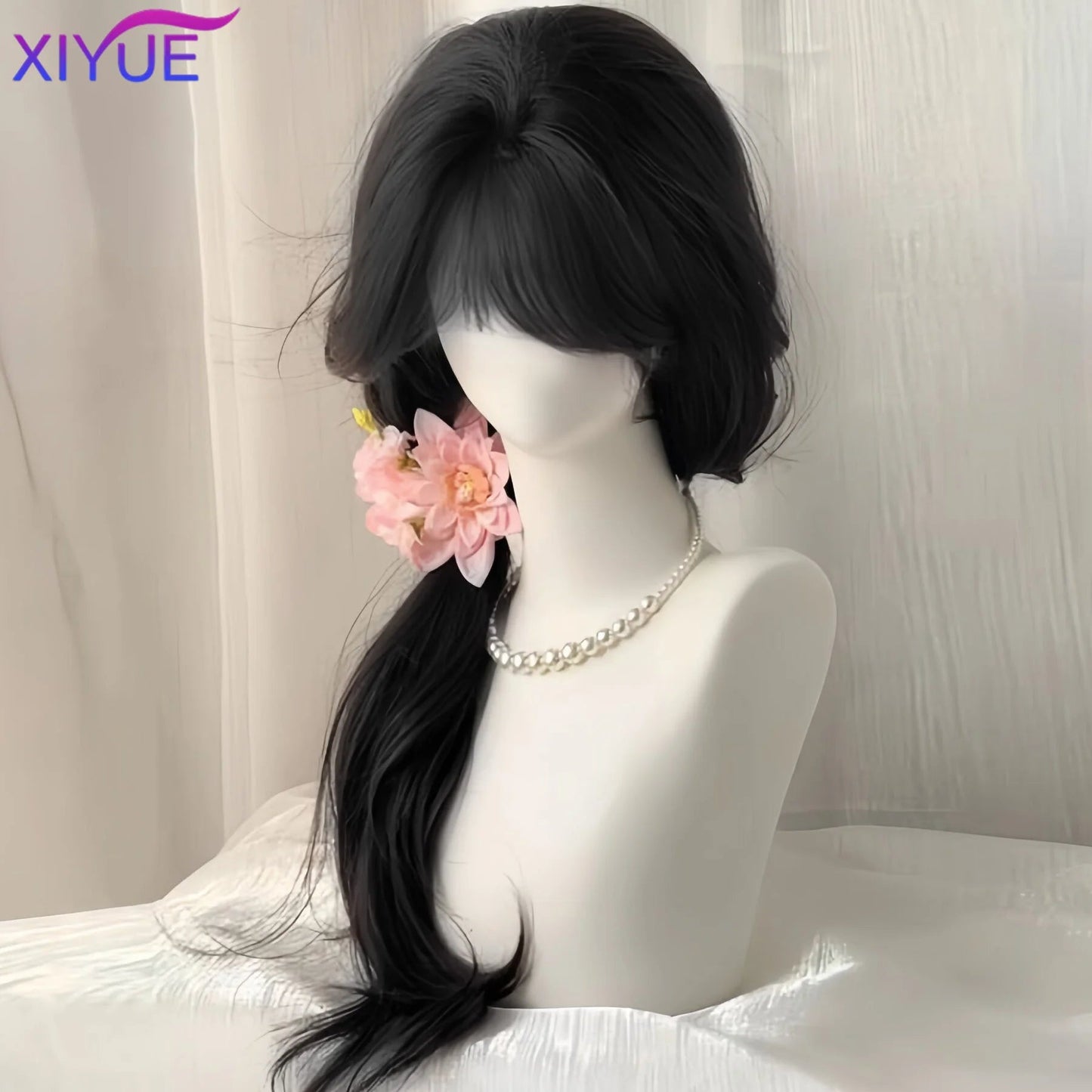 Synthetic Popular Brown Ash Long Deep Wave Hair Lolita Wigs With Bangs Synthetic Wig For Women Fashion Thick Curls Wigs Girl Viralgem Store