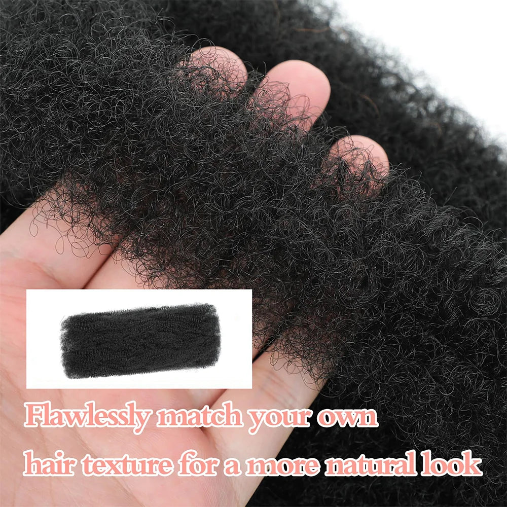Afro Kinkys Bulk Synthetic Hair for Dreadlock Extensions Loc Repair Braiding Twist Tight Afro Kinky Synthetic Hair for Locs