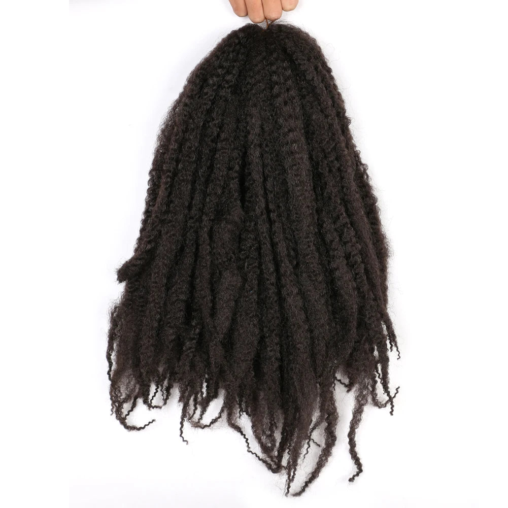 18 Inch Synthetic Marley  Twist Braiding Hair Afro Kinky Curly Crochet Hair for Faux Locs Long Springy Twist Hair Extensions