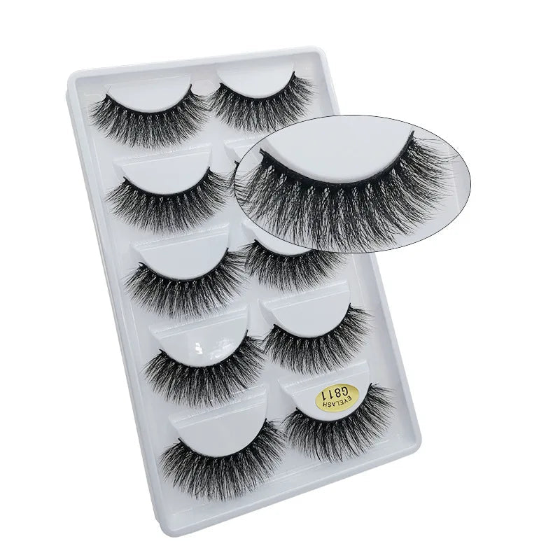 5 Pairs 3D Mink False Eyelashes h13, Soft Eyelash Extension Natural Eyelashes makeup Lashes Wholesale G800, G806 Viralgem Store