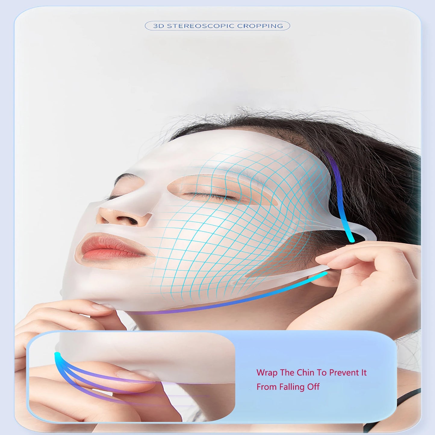 1pcs Silicone Face Mask Holder Silicone Moisturizing Facial Mask Cover Transparent Packaging Sheet Masks Beauty Face Tool