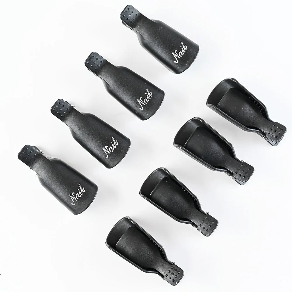 10Pcs/Box UV Gel Polish Remover Clips Colorful Acrylic Nail Art Soak Off Cap Clips DIY Nails Cleaning Manicure Finger Wrap Tools