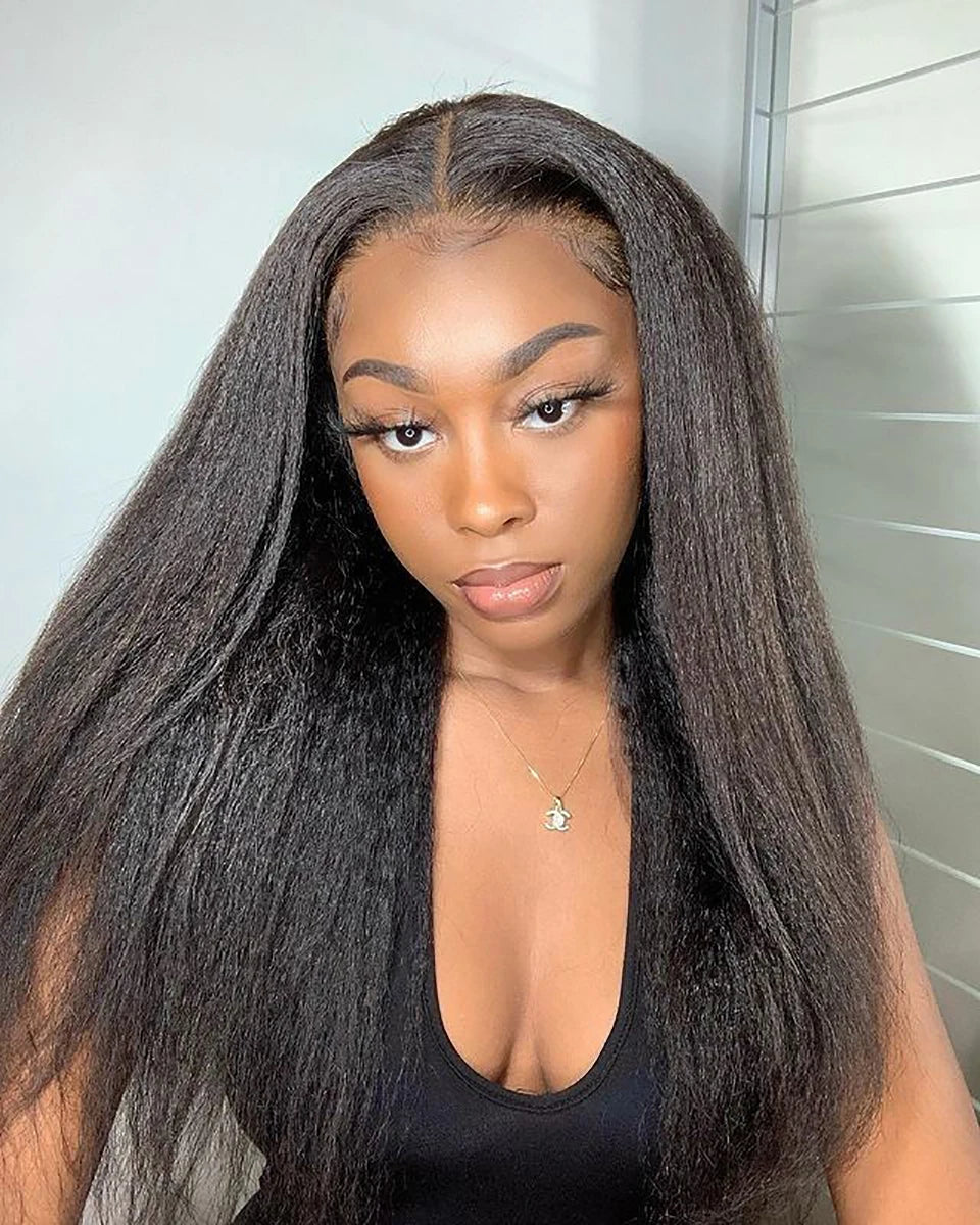 Yaki Kinky Straight Human Hair Wigs Glueless Wig 100% Human Hair Ready To Wear Preplucked HD Lace Wigs For Women Pre Cut No Glue Viralgem Store