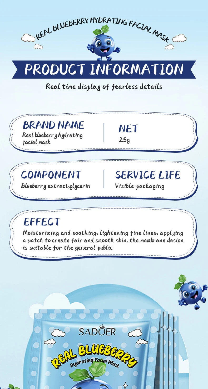 8pcs SADOER Fresh Fruits Face Mask Facial skincare Moisturizing Brightening Firming Hydrating Facial Masks for Face Skin Care Viralgem Store