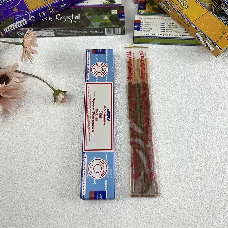 5BOX Indian Incense Sticks White Sage Sandalwood Natural Household Indoor Clean Air NAG Champa Satya Handmade Lavender Incenso
