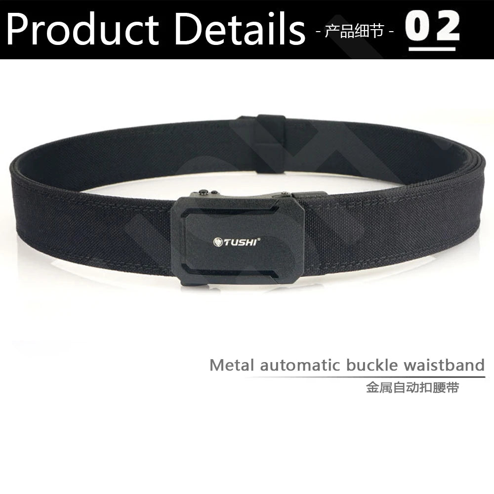 TUSHI Army Tactical Belt Quick Release Military Airsoft Training Molle Belt Outdoor Shooting Hiking Hunting Sports Belt