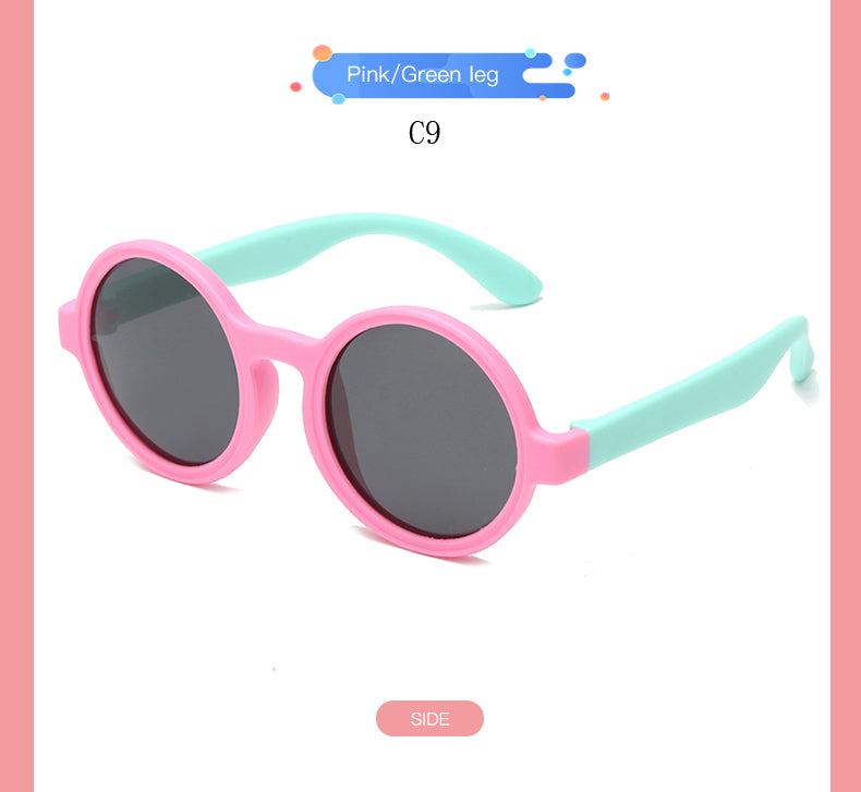 2023 New Cute Round Frame Children's Sunglasses Baby Safe Soft UV Resistant Sunglasses Trend Eyewear for Boys and Girls