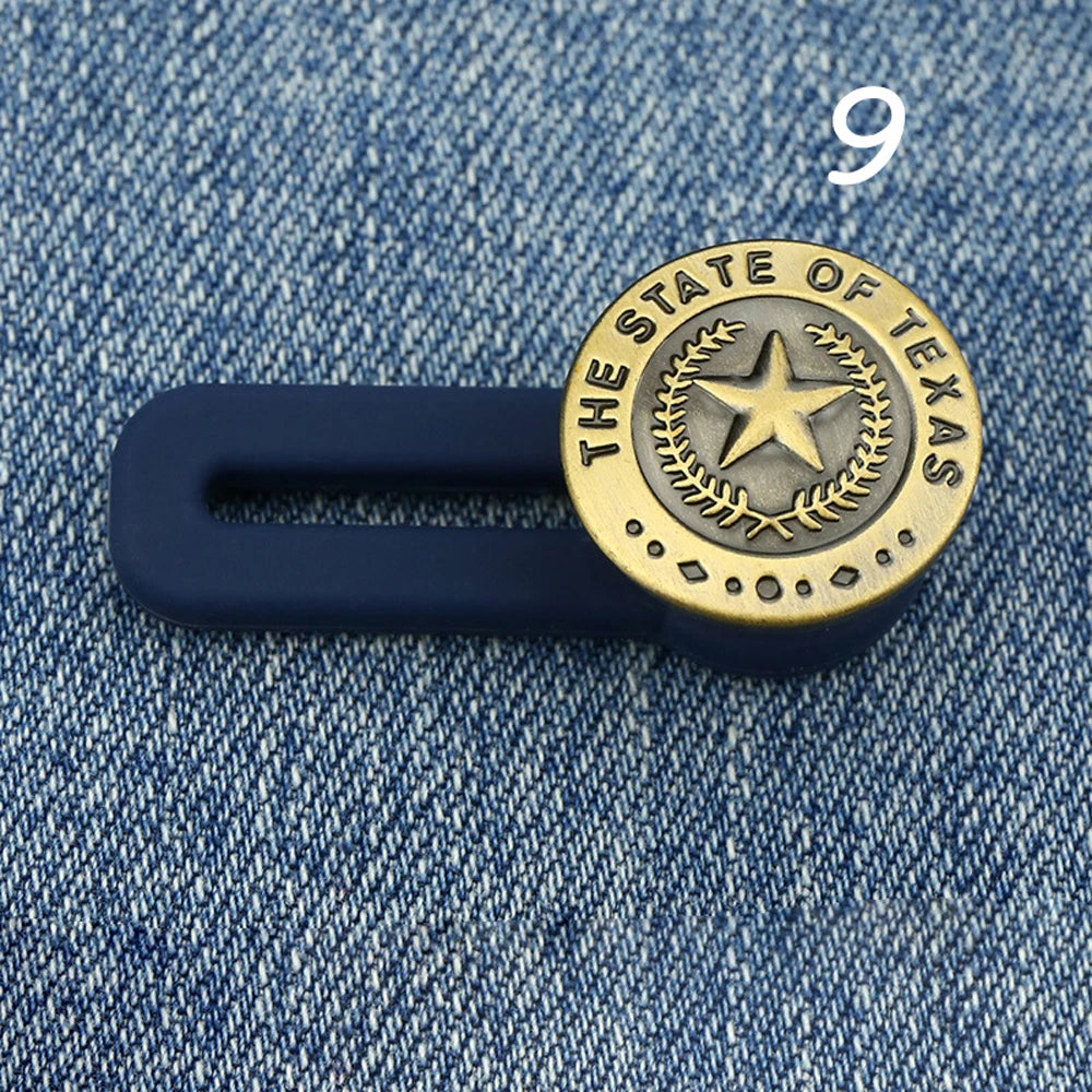 Adjustable Letter Star Elastic Clothing Retractable Buckle Buttons Jeans Extended Button Waist Fastener Waistline Increase Viralgem Store