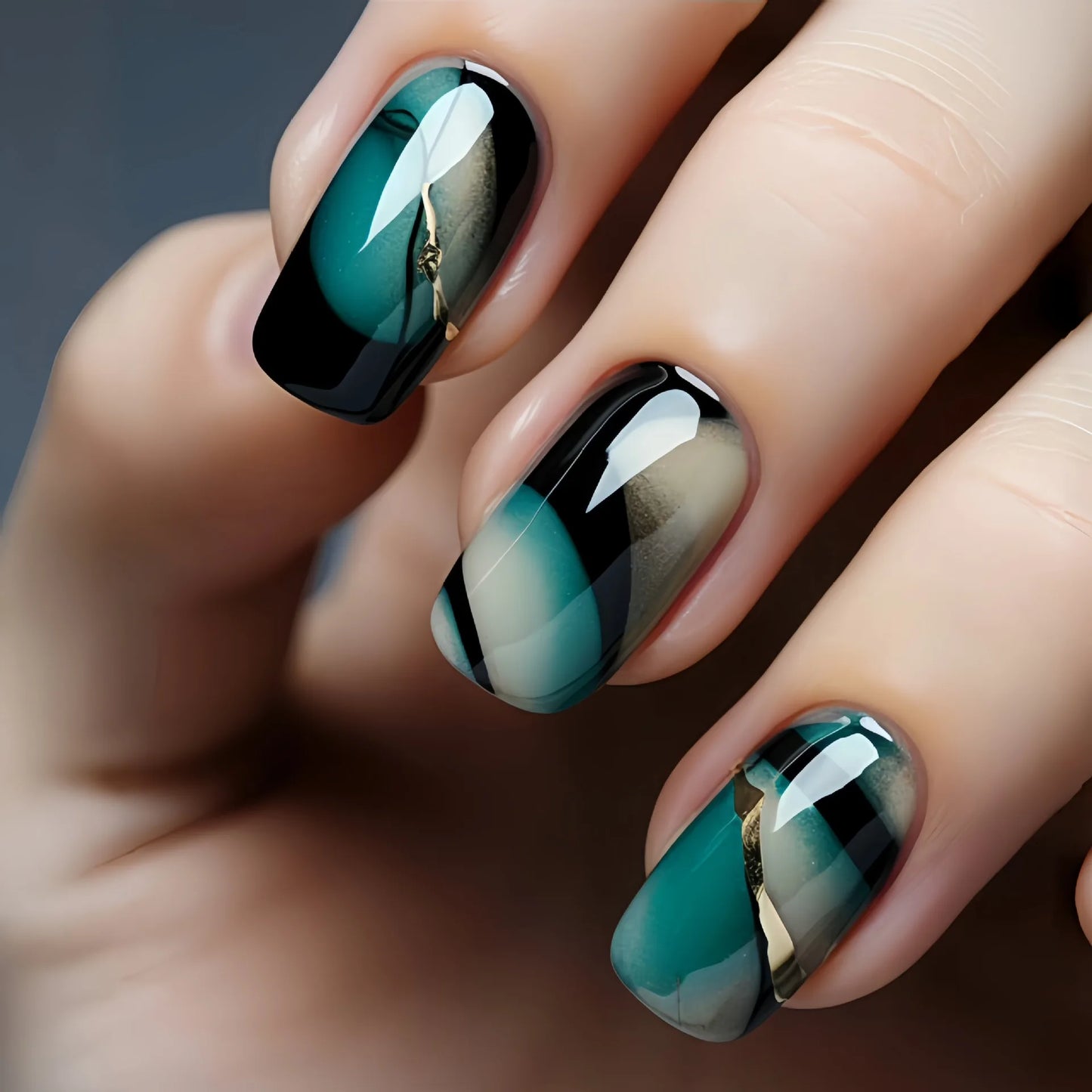 24Pcs Ladder-shaped Ballet False Nails with Glue Stripe Floral Nail Art Ombre French Press on Acrylic Nail Tips for Spice Girls