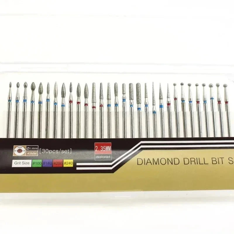 30pcs/Set Diamond Burrs Nail Dill Bit Milling Cutter for Manicure Grinding Bits Nail Art Tools Accessories Viralgem Store