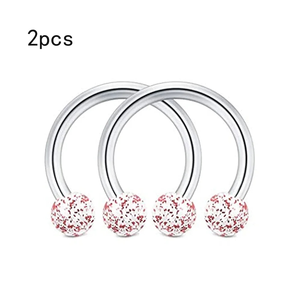 WKOUD 16G Cartilage Helix Earrings Hoop Tragus Snug Piercing Jewelry Stainless Steel Curved Barbell Eyebrow Rings Pink 6/8/10mm