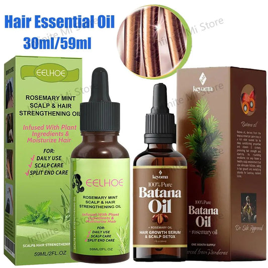30ml/59ml Batana Rosemary Mint Scalp Hair Strengthening Oil Biotin Essential Oils Nourishing Treatment Split Ends Dry All Types Viralgem Store