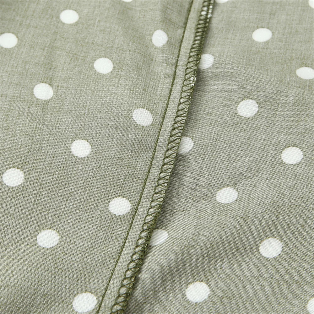 2024 Zarb Spring/Summer New Women's European and American Style Fake Wind Waist Fold Split Strap Midi Polka Dot Dress