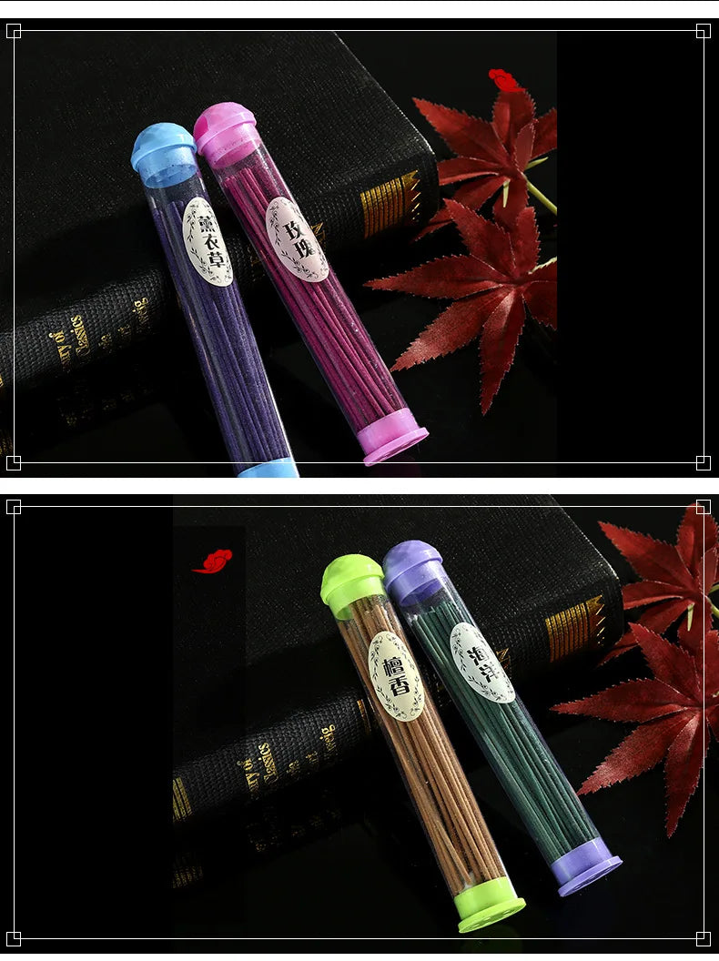 1Box about 50Pcs Mini Incense Stick with A Small Holder Lots of Scents