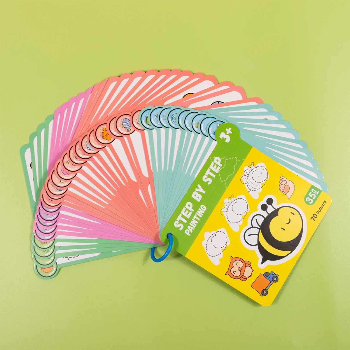 70 Patterns Step-By-Step Learning Simple Drawing Card Book, Reusable Graffiti Set, Cartoon Educational Line Drawing Introductory Enlightenment, Kindergarten Art Activity Teaching Aids, Drawing Skills and Pen Control Training