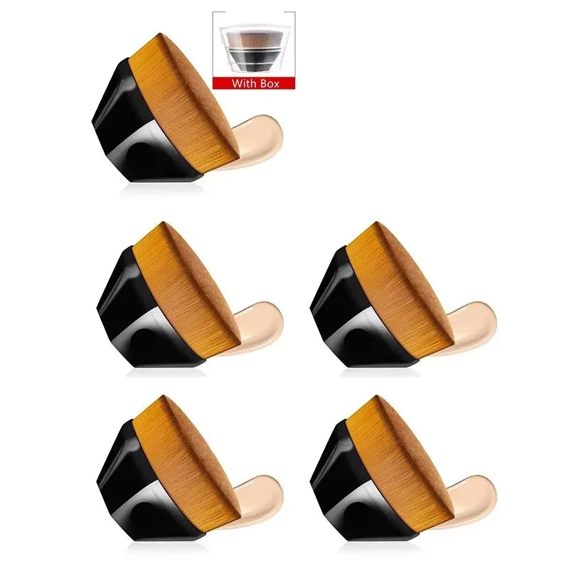 1-5pcs Hexagonal Makeup Brush, Flawless Foundation Make-Up Brush, Suitable For Liquid Makeup Brush Set, Women'S Soft Cosmetics Viralgem Store