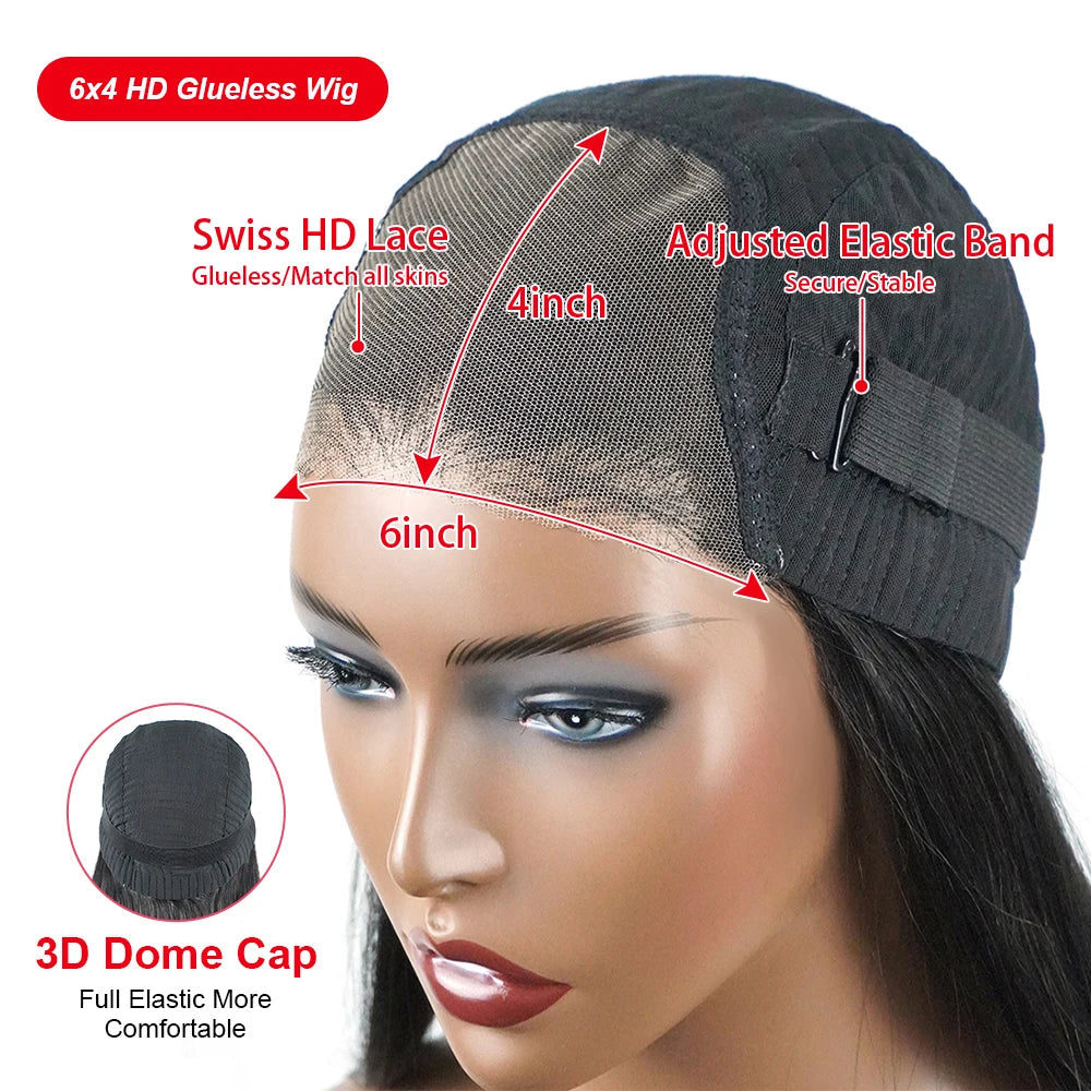 Yaki Kinky Straight Human Hair Wigs Glueless Wig 100% Human Hair Ready To Wear Preplucked HD Lace Wigs For Women Pre Cut No Glue Viralgem Store