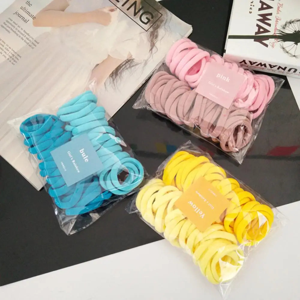 10Pcs Gradient Elastic Rubber Bands Baby Seamless Candy Colored Children Scrunchie Girls Braided Hair Rings Hair Accessories