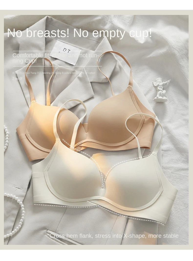 UBAU High-quality lingerie With Beautiful Back, Women's Small Breasts, Sagging-proof, Seamless And Rims-Free Bra