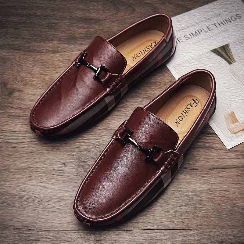 2024 new boat shoes fashion trend classic casual shoes men's loafers breathable daily casual fashionable leather shoes Viralgem Store