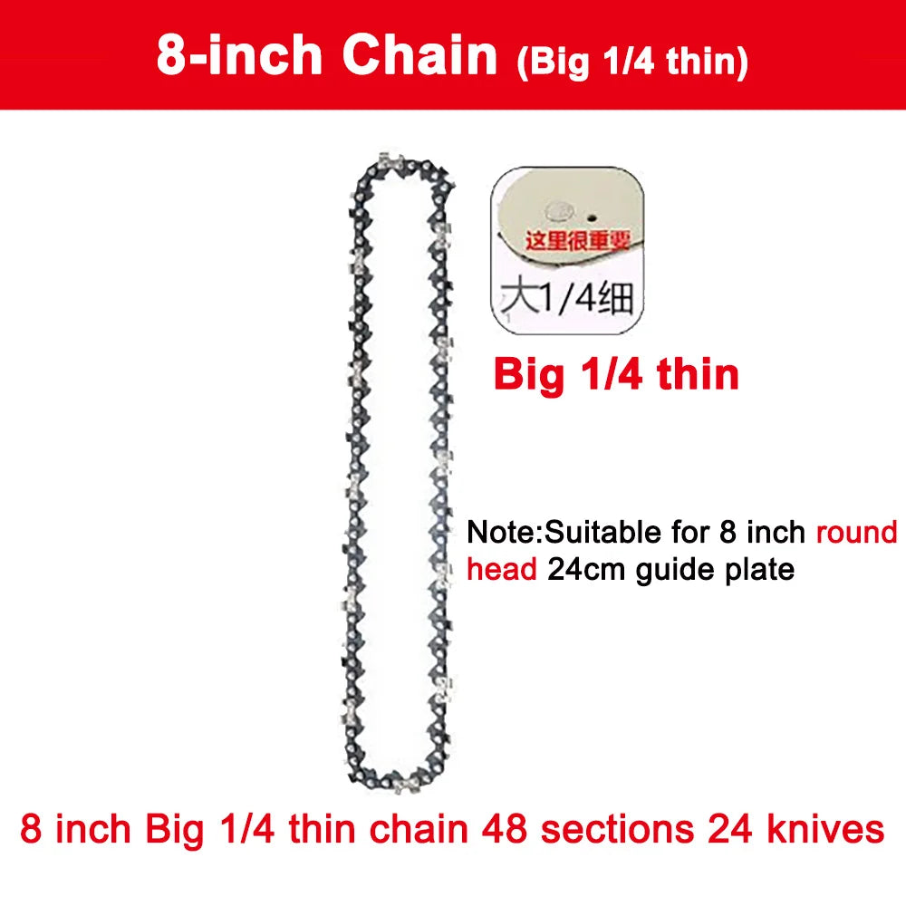 4/6/8/10 Inch 1/4 Chainsaw Chain Guide Portable Electric Saw Mini Chainsaw Logging Saw Blade Pruning Chain Saw Chain Accessories