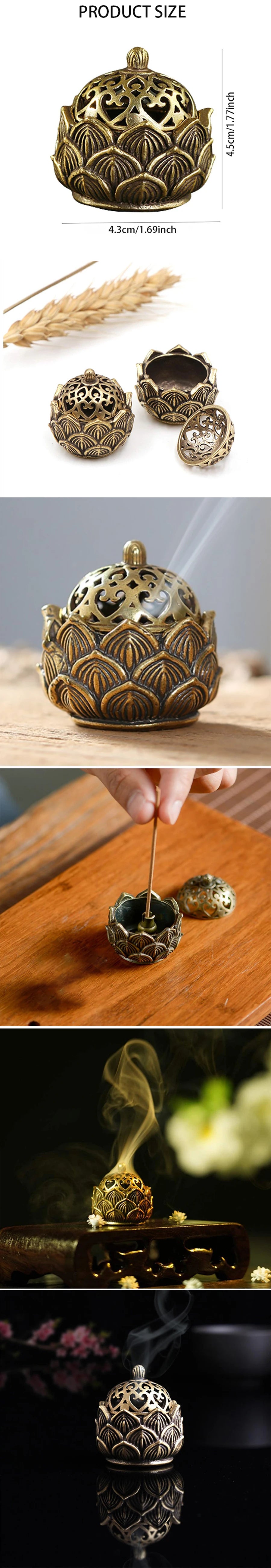 1pc Lotus Incense Holder,Small Inscent Cone Burner,Mini Asian Style Lotus Flower Zen Decor Gift