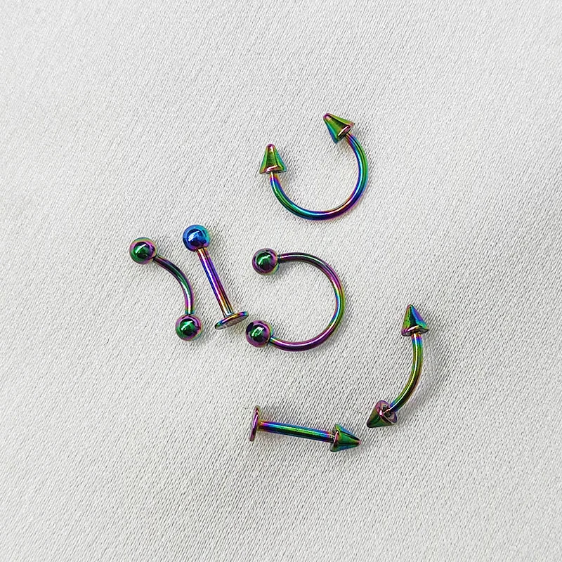 12PC Titanium Tragus Piercing Nose Earring Septum Labret Lip Ring Cartilage Industrial Tongue Barbells Eyebrow Body Jewelry