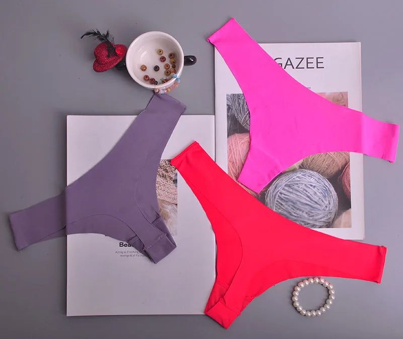 2pcs Sexy Lingerie Seamless Women G-string Underwear Ladies Panties Lingerie Bikini Pants Tanga Thong Intimatewear Briefs