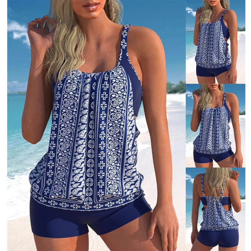 2023 New Beach Swimwear Summer Women's Fashion Tankini Swimwear Fashion Design Printed Swimwear Women's Two Piece Set Monokini
